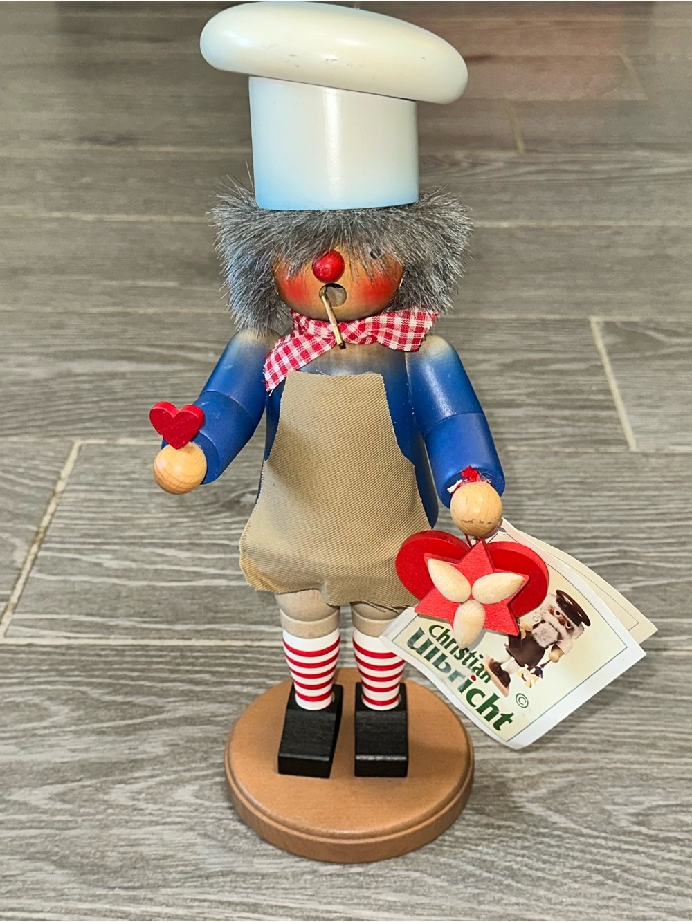 Christian Ulbricht 11" Baker Smoker Chef Heart Wood German Erzgebirge Vintage